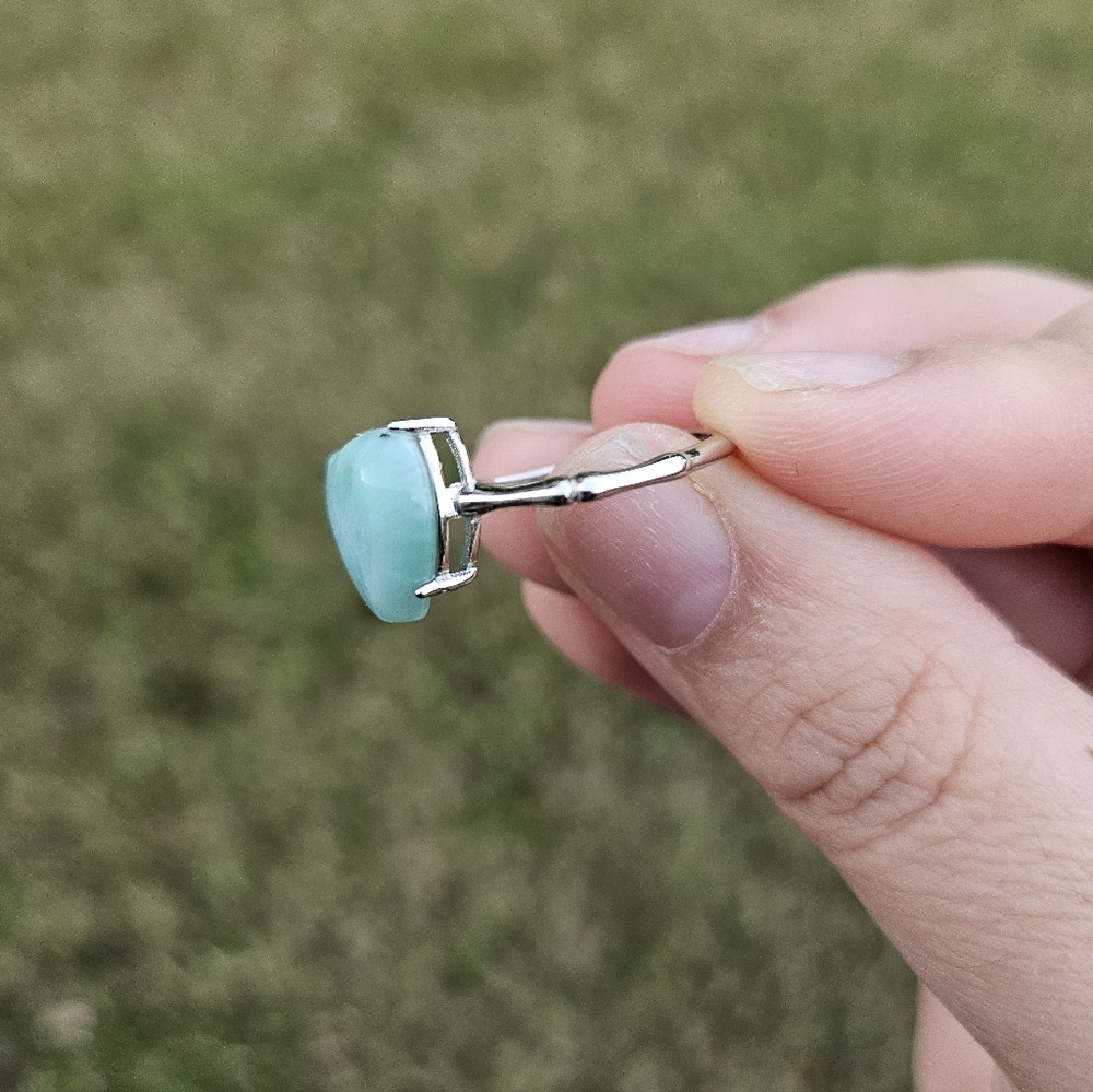 larimar heart ring silver 925 - Picture 3 of 5